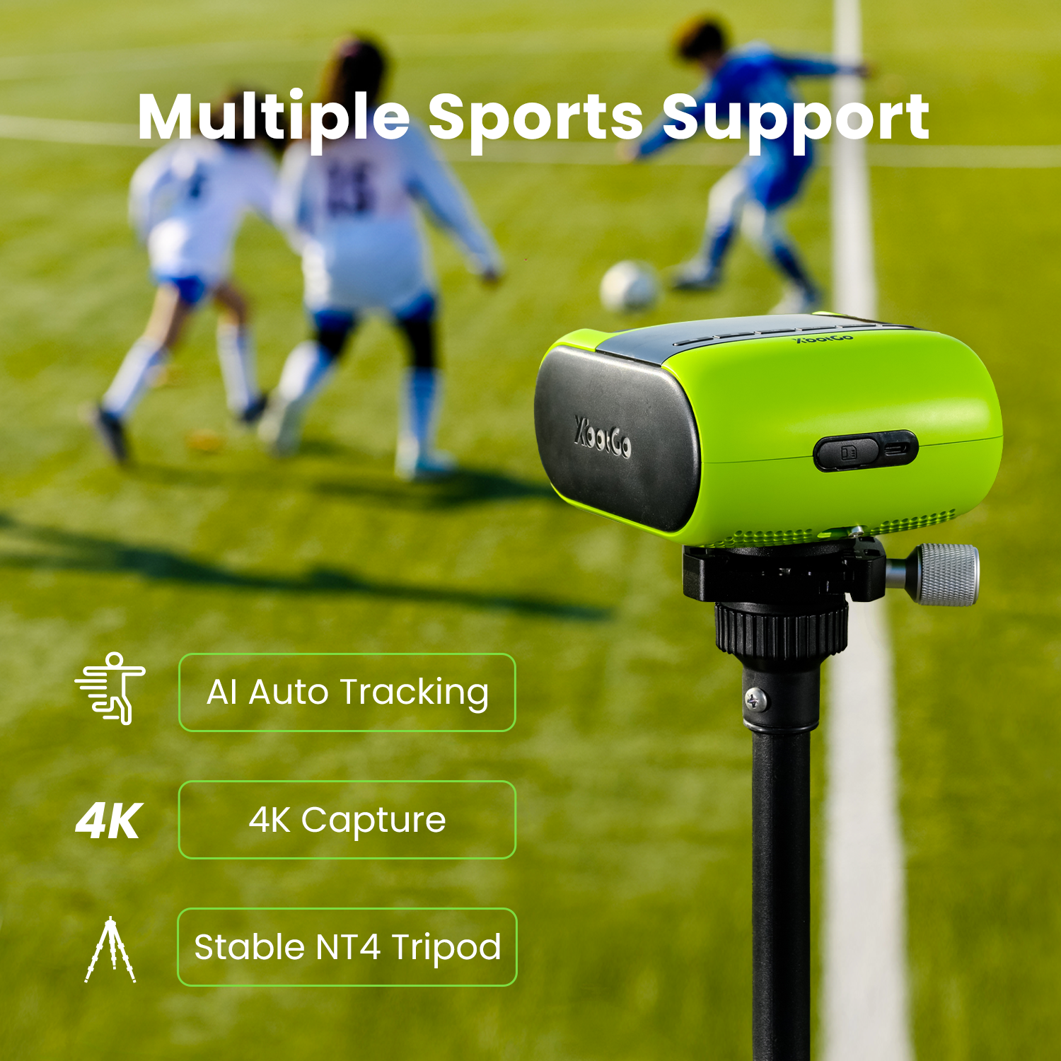 XbotGo Falcon Review: Worth It for Filming Kids' Games? 1 XbotGo Falcon on its tripod filming a youth soccer game